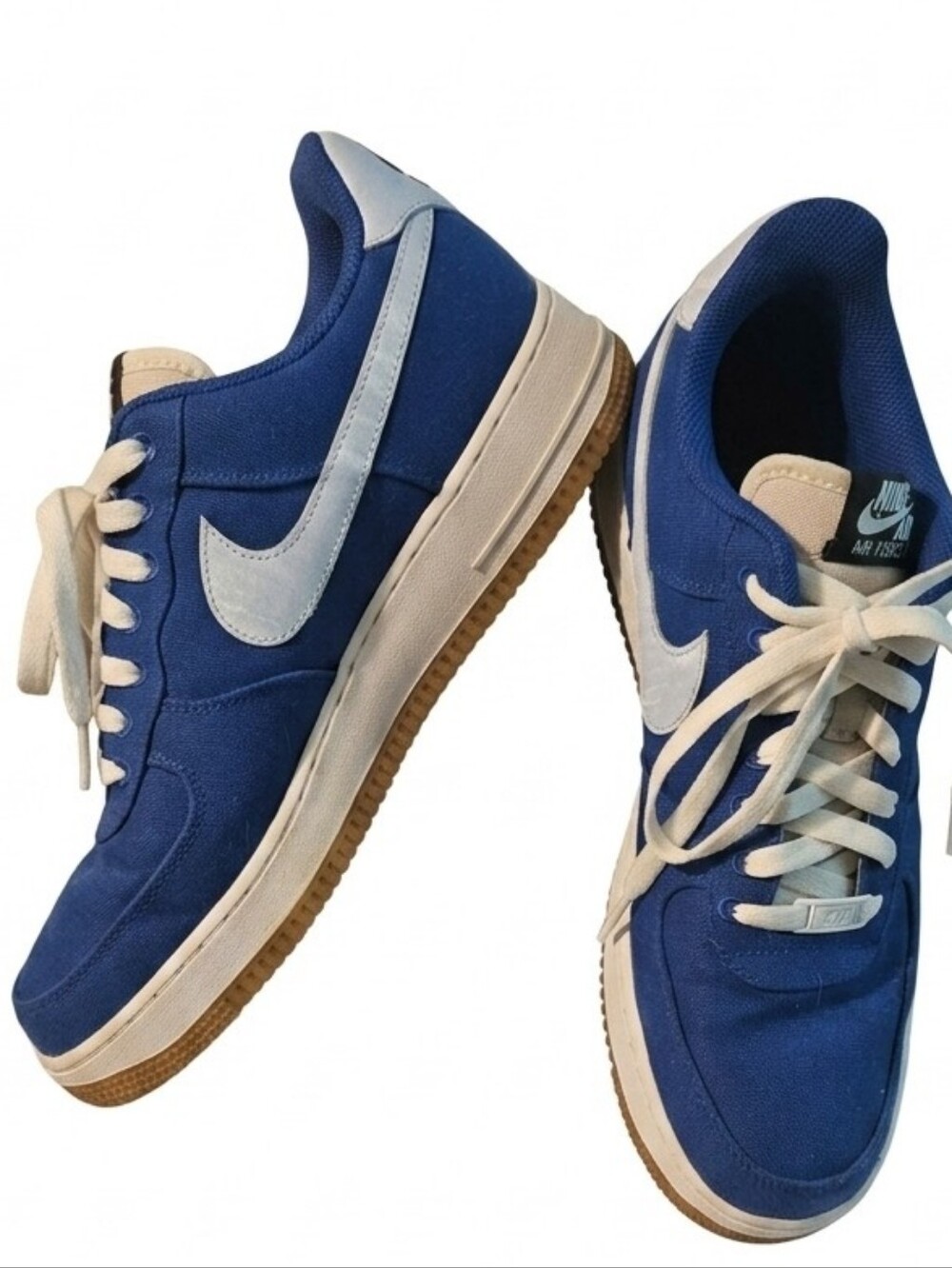 Nike Royal Blue & White Air Force1 Lace Up Men's Size 10.5 Great Condition